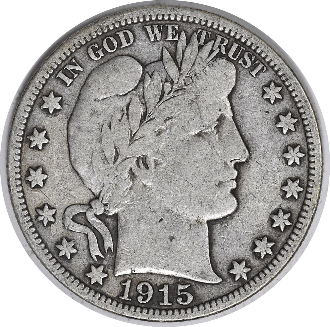 1915 Barber Half Dollar 50C Uncertified Silver Coin by Charles E. Barber: 1915 Barber Half Dollar 50C Uncertified Silver Coin by Charles E. Barber This 1915 Barber Silver Half Dollar is a noteworthy collectible coin, featuring the design of renowned engraver Charles E. Barb