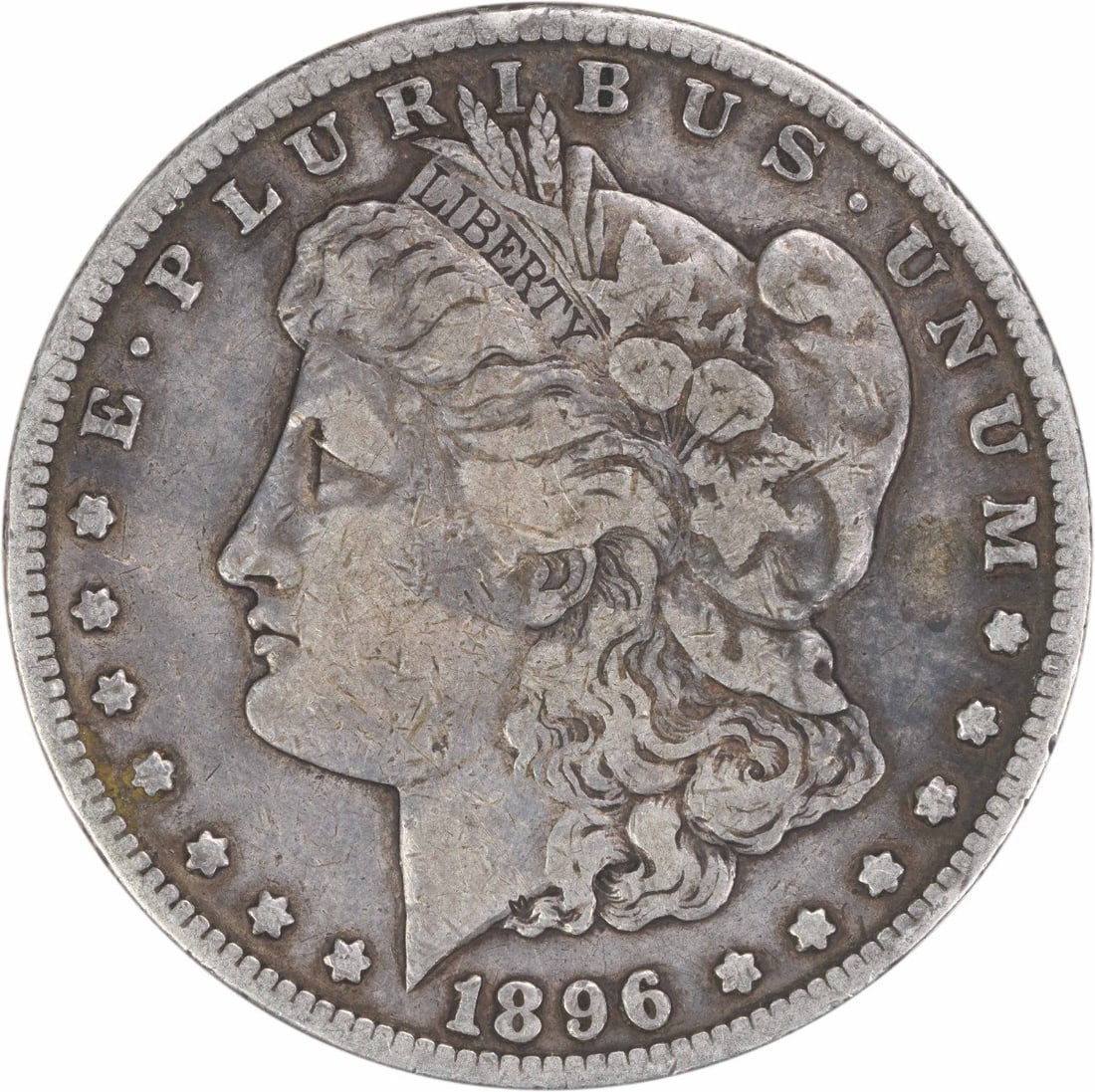 1896 San Francisco Morgan Dollar 90 Percent Silver VF Uncertified: 1896 San Francisco Morgan Dollar 90 Percent Silver VF Uncertified This 1896-S Morgan Silver Dollar is a circulated coin from the United States, minted in San Francisco. Designed by George T. Morgan, i