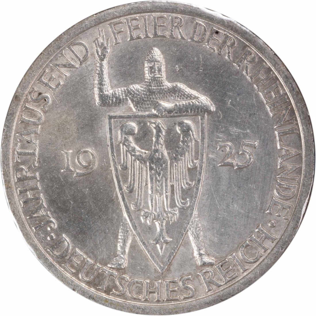 1925 A Germany Weimar 3 Mark KM46 Silver Coin Uncertified: 1925 A Germany Weimar 3 Mark KM46 Silver Coin Uncertified This 1925 Germany Weimar 3 Mark (KM46) coin is a remarkable example of silver currency from the Weimar Republic. It is graded as Uncirculated,