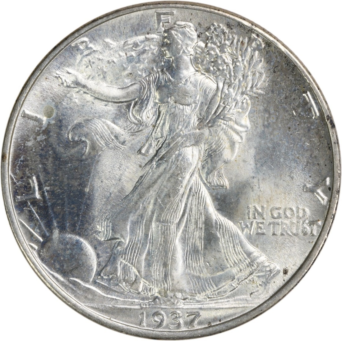 1937 Walking Liberty Silver Half Dollar Choice BU Uncertified Coin (1 of 2)