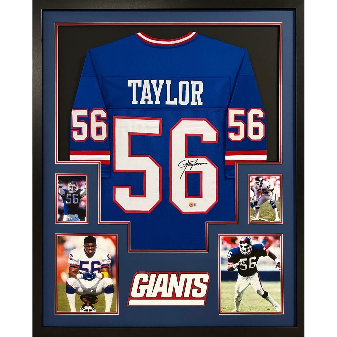 Lawrence Taylor Signed Framed Jersey New York Giants Beckett Authenticated (1 of 2)