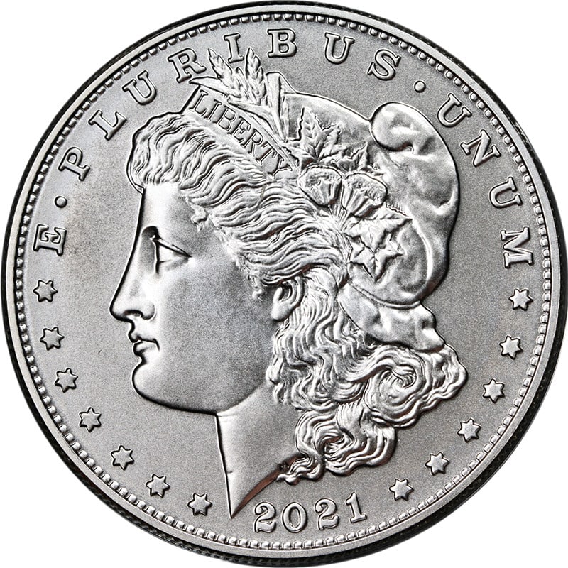 Uncirculated 2021 D Morgan Silver Dollar with OGP and COA: Uncirculated 2021 D Morgan Silver Dollar with OGP and COA This is an un-used 2021 'D' Morgan Silver Dollar, minted in Denver, with a composition of 0.999 fine silver. The coin comes in its original go