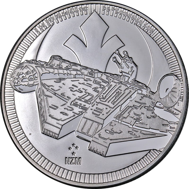 Millennium Falcon BU 2021 Niue 1 oz .999 Silver Coin (1 of 2)