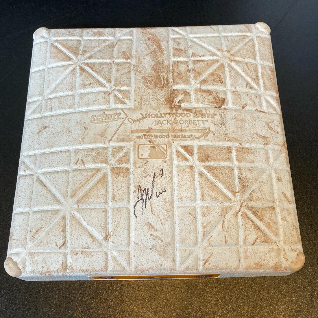 Joe Mauer Signed Game Used ALDS Playoff Base MLB Authentic: Joe Mauer Signed Game Used ALDS Playoff Base MLB Authentic This is a game-used base from the Minnesota Twins' 2010 ALDS playoff series, signed by legendary player Joe Mauer in black marker. This base