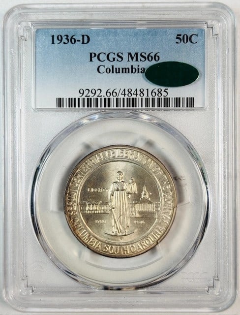 Columbia South Carolina 1936 D Silver Dollar PCGS MS66 CAC Certified (1 of 2)