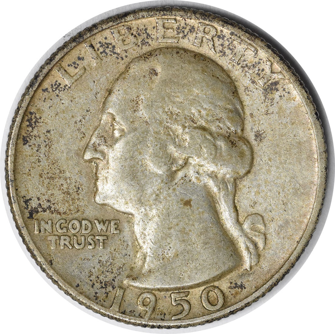 1950-D/S Washington Silver Quarter OMM 1 John Flanagan Design Uncertified: 1950-D/S Washington Silver Quarter OMM 1 John Flanagan Design Uncertified This 1950-D/S Washington Silver Quarter is a remarkable addition to any collection. It features a composition of 90% silver an