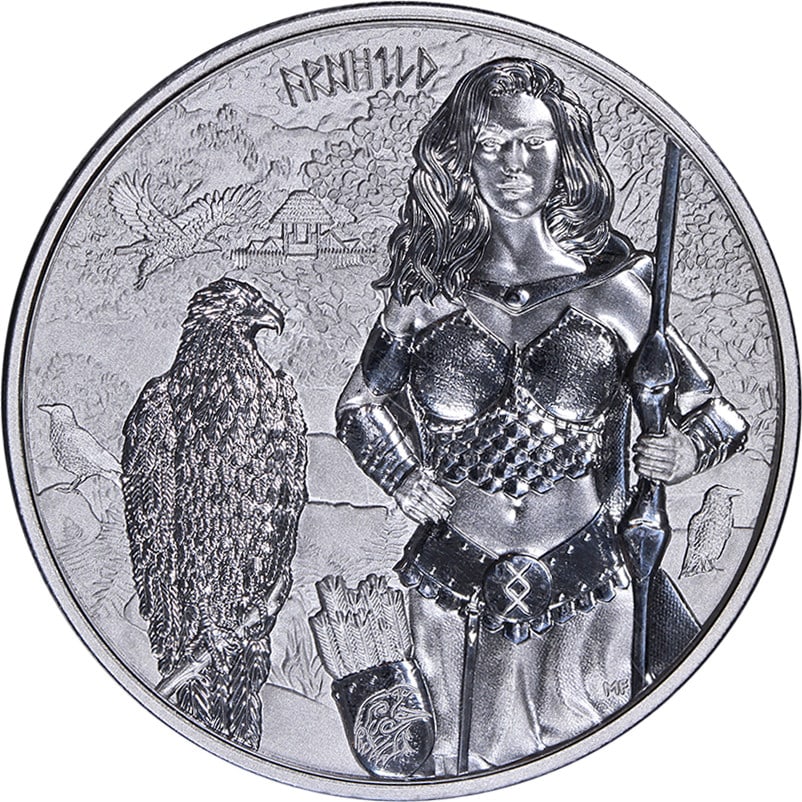 2025 Valkyries Arnhild 1 oz Silver 5 Mark Coin with OGP and COA (1 of 3)