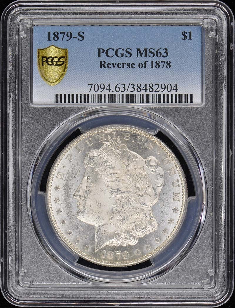 1879-S Morgan Dollar Uncirculated PCGS MS63 San Francisco: 1879-S Morgan Dollar Uncirculated PCGS MS63 San Francisco This 1879-S $1 Morgan Dollar is a stunning example of American numismatic history, graded MS63 by PCGS, ensuring its quality and allure. Struc