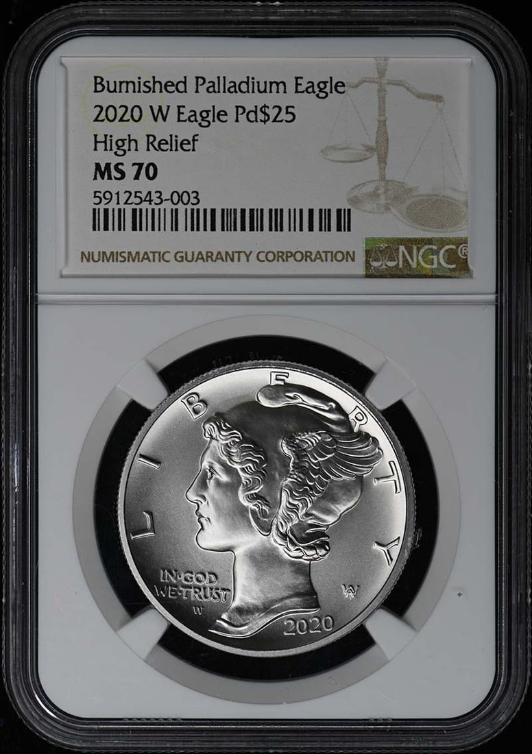 2020 W High Relief Palladium $25 Coin NGC MS70 (1 of 2)