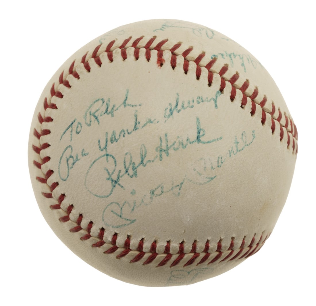 Mickey Mantle Roger Maris Signed 1960s AL Cronin Baseball with JSA COA: Mickey Mantle Roger Maris Signed 1960s AL Cronin Baseball with JSA COA This is an authentic Official American League Joe Cronin baseball, featuring blue ink signatures from legendary players Mickey Ma
