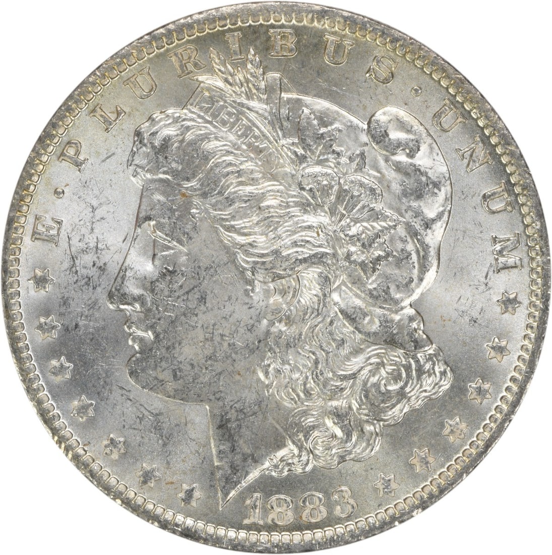 1883-O Morgan Silver Dollar Uncertified BU Silver Coin: 1883-O Morgan Silver Dollar Uncertified BU Silver Coin This 1883-O Morgan Silver Dollar is an uncirculated coin in brilliant uncirculated (BU) condition. Minted in New Orleans, it is composed of high-