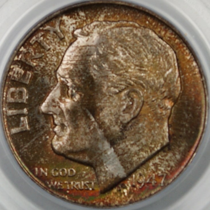 PCGS MS-67 1947-D Roosevelt Silver Dime Uncirculated Denver Mint: PCGS MS-67 1947-D Roosevelt Silver Dime Uncirculated Denver Mint This 1947-D Silver Roosevelt Dime is graded MS-67 by PCGS, indicating its exceptional uncirculated condition. The coin features a brill