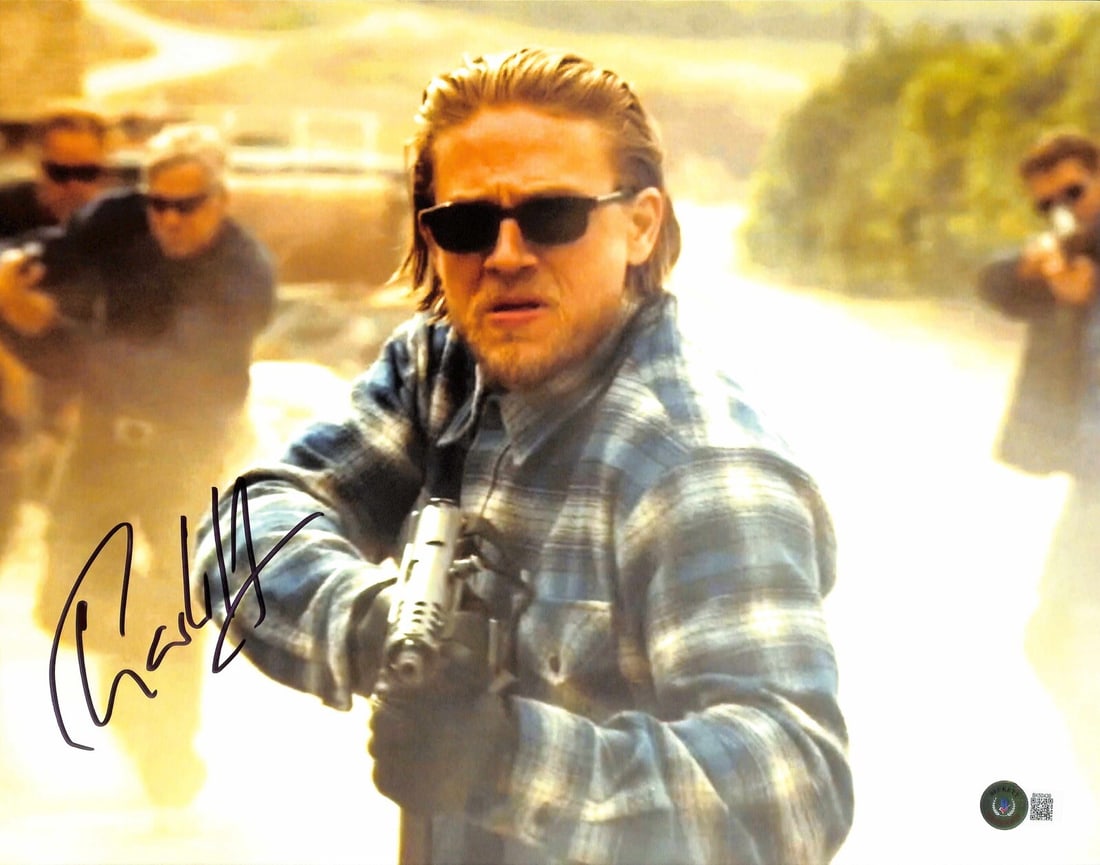 11x14 Photo Signed by Charlie Hunnam as Jax Teller Sons of Anarchy Beckett Authenticated: 11x14 Photo Signed by Charlie Hunnam as Jax Teller Sons of Anarchy Beckett Authenticated This is an original 11x14 photograph signed by Charlie Hunnam, known for his role as "Jax Teller" in the TV ser