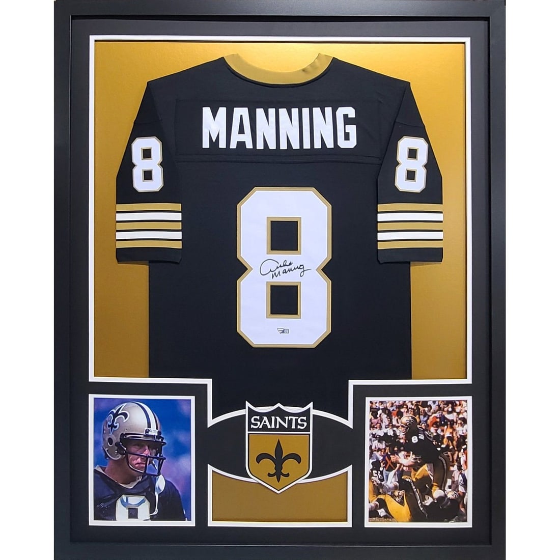 Archie Manning Autographed Framed Jersey Fanatics New Orleans Saints: Archie Manning Autographed Framed Jersey Fanatics New Orleans Saints This is an autographed jersey of Archie Manning, elegantly framed and authenticated by Fanatics, a leader in sports memorabilia. Th