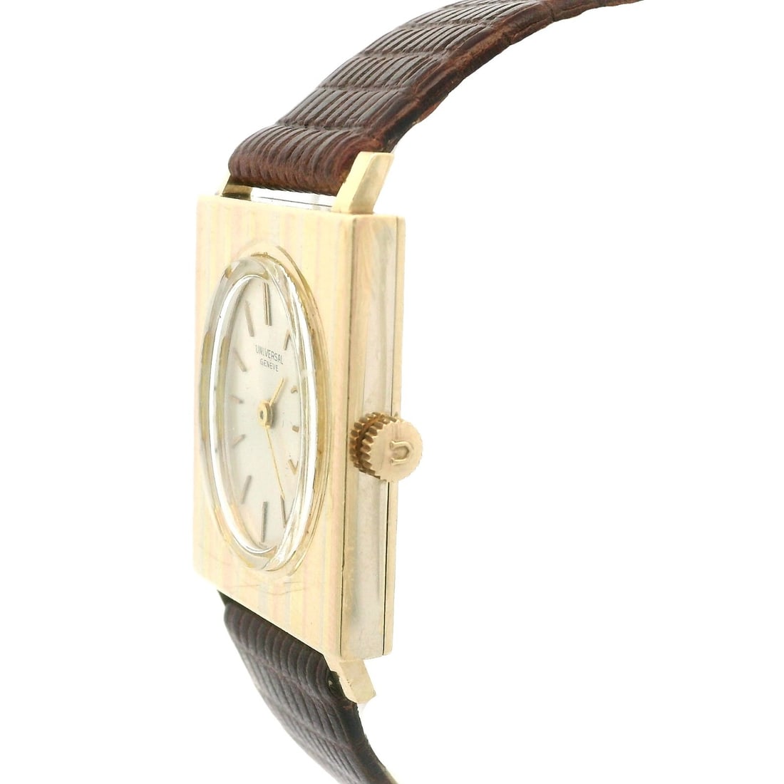 Vintage Universal Geneve 14k Gold 22mm Rectangular Mechanical Watch Cal 820 - 2