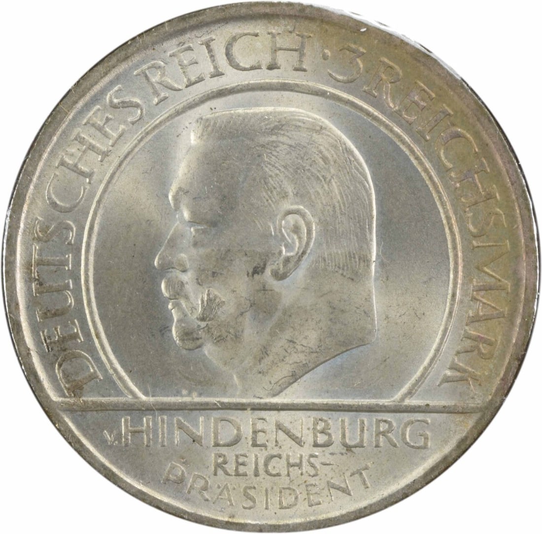 1929 A Weimar 3 Mark KM 63 Silver Coin Brilliant Uncirculated: 1929 A Weimar 3 Mark KM 63 Silver Coin Brilliant Uncirculated This 1929 Weimar 3 Mark (KM 63) coin is a remarkable piece of history, showcasing its uncirculated condition. Made of silver, it holds a g