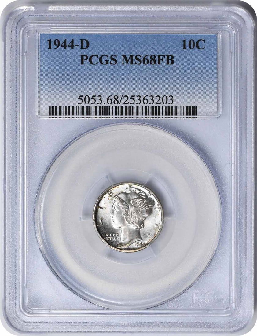 1944-D Mercury Dime MS68FB Certified PCGS 90% Silver Coin (1 of 4)