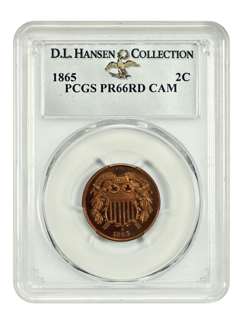 1865 Two Cent PCGS PR66 Red Cameo Ex D.L. Hansen One Finer (1 of 4)
