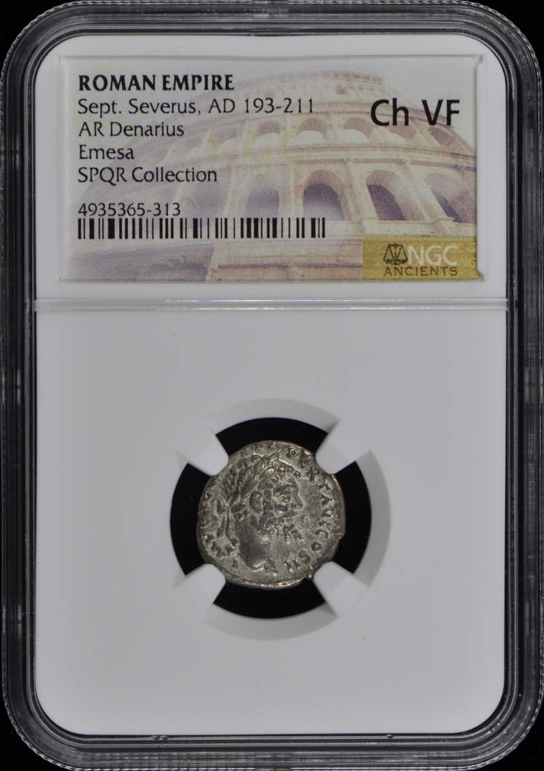 Septimius Severus AR Denarius NGC VF30 Ancient Roman Coin: Septimius Severus AR Denarius NGC VF30 Ancient Roman Coin This Ancient Roman denarius features Septimius Severus, struck during his reign from AD 193 to 211. Graded by NGC as VF30, this coin exhibits