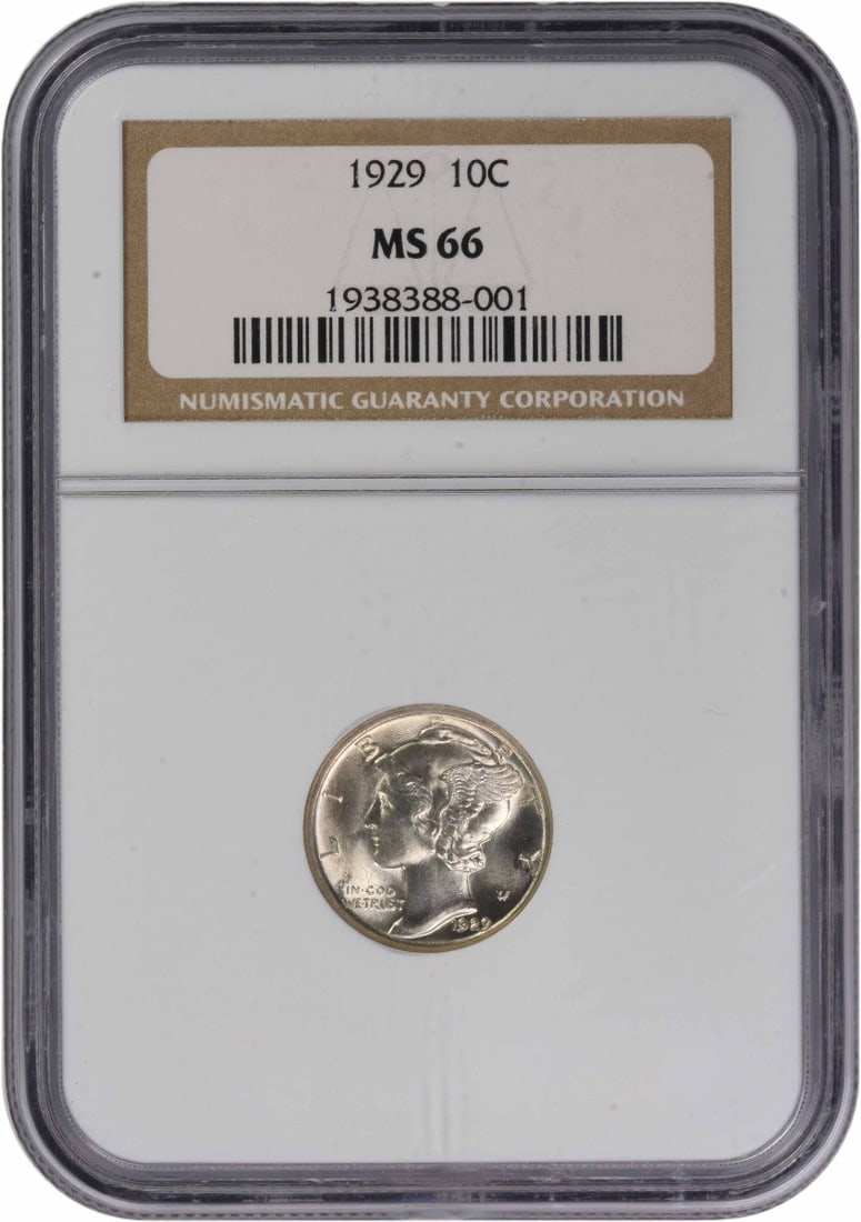 1929 Philadelphia Mercury Dime 10C NGC MS66 Certified Silver Coin (1 of 2)