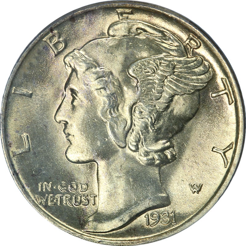 PCGS MS65 1931-S Silver Mercury Dime Old Green Holder Uncirculated: PCGS MS65 1931-S Silver Mercury Dime Old Green Holder Uncirculated This 1931-S Mercury Dime is graded MS65 by PCGS and features excellent luster, strong strike, and attractive original surfaces. Certi