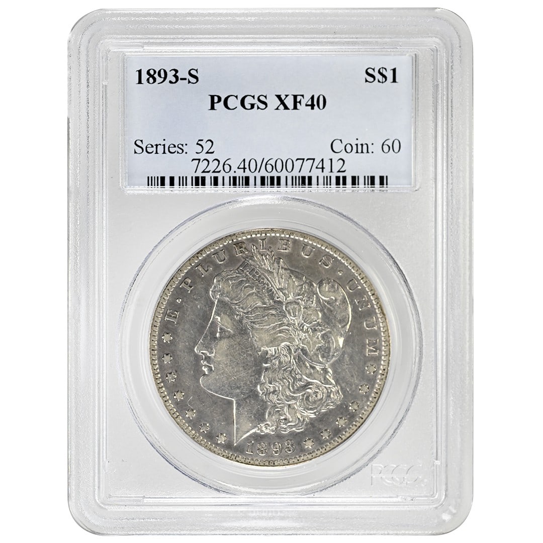 PCGS XF40 1893-S Morgan Silver Dollar San Francisco Mint Certified $1 Coin (1 of 2)