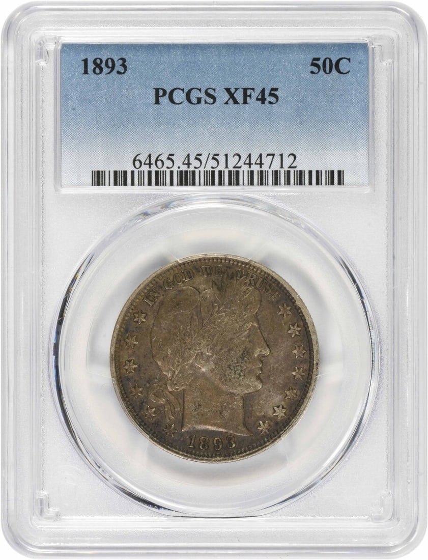 1893 Barber Silver Half Dollar 50C PCGS Certified XF (1 of 2)