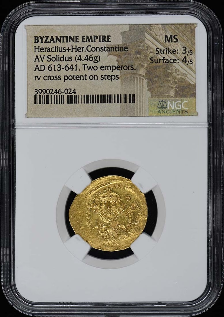 Constantine Heraclius AV Solidus NGC MS Certified Byzantine Coin (1 of 4)