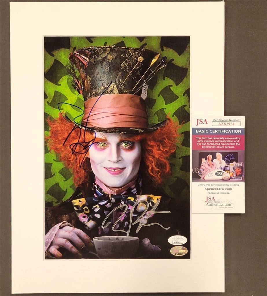 Tim Burton Signed Alice Through the Looking Glass 11x15 Photo Display JSA (1 of 4)