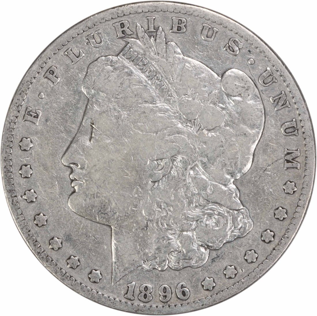 VF Morgan Dollar 1896 New Orleans Mint Uncertified Silver US Coin: VF Morgan Dollar 1896 New Orleans Mint Uncertified Silver US Coin This is an 1896-O Morgan Silver Dollar from the United States, featuring a composition of 90% silver and 10% copper. Minted in New Orl