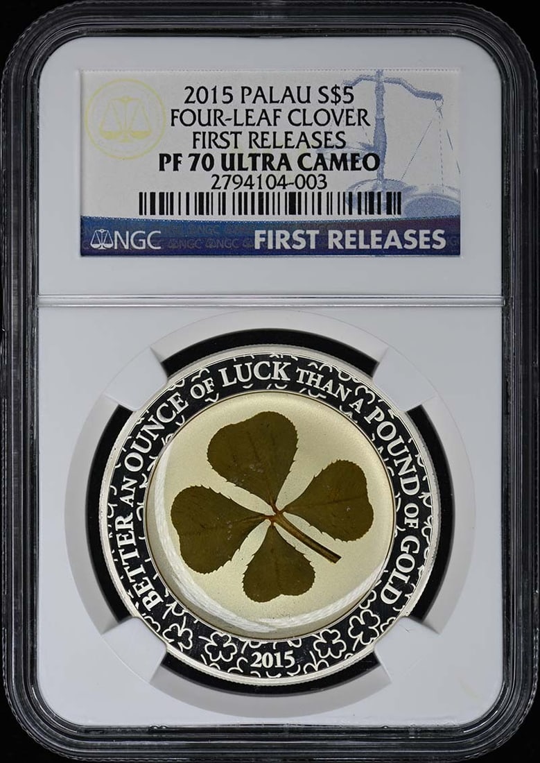 2015 Palau Four-Leaf Clover S$5 Coin NGC PR70 First Releases (1 of 2)