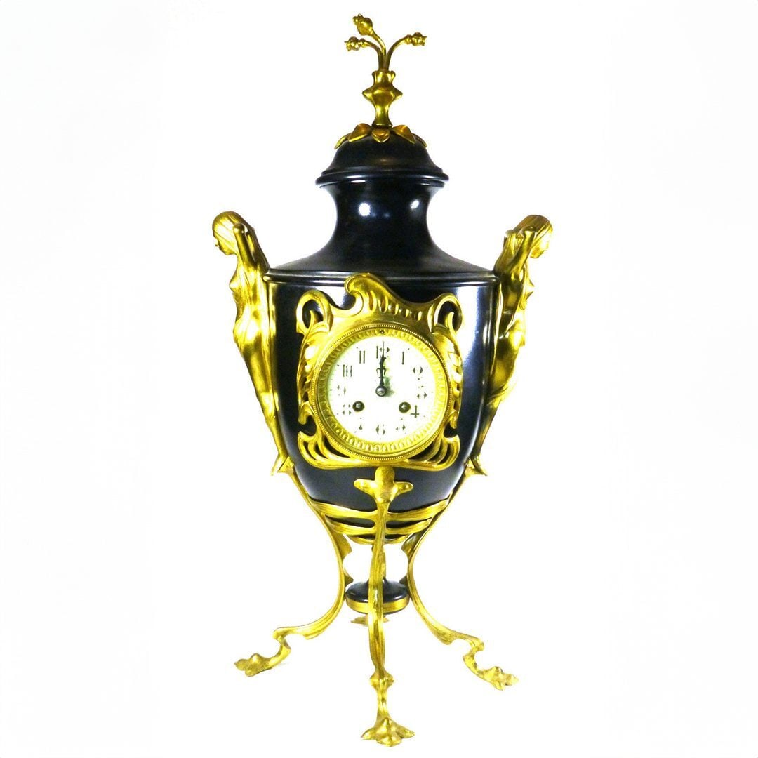 Antique French Art Nouveau Large Urn Clock 24in Ornate Design (1 of 3)