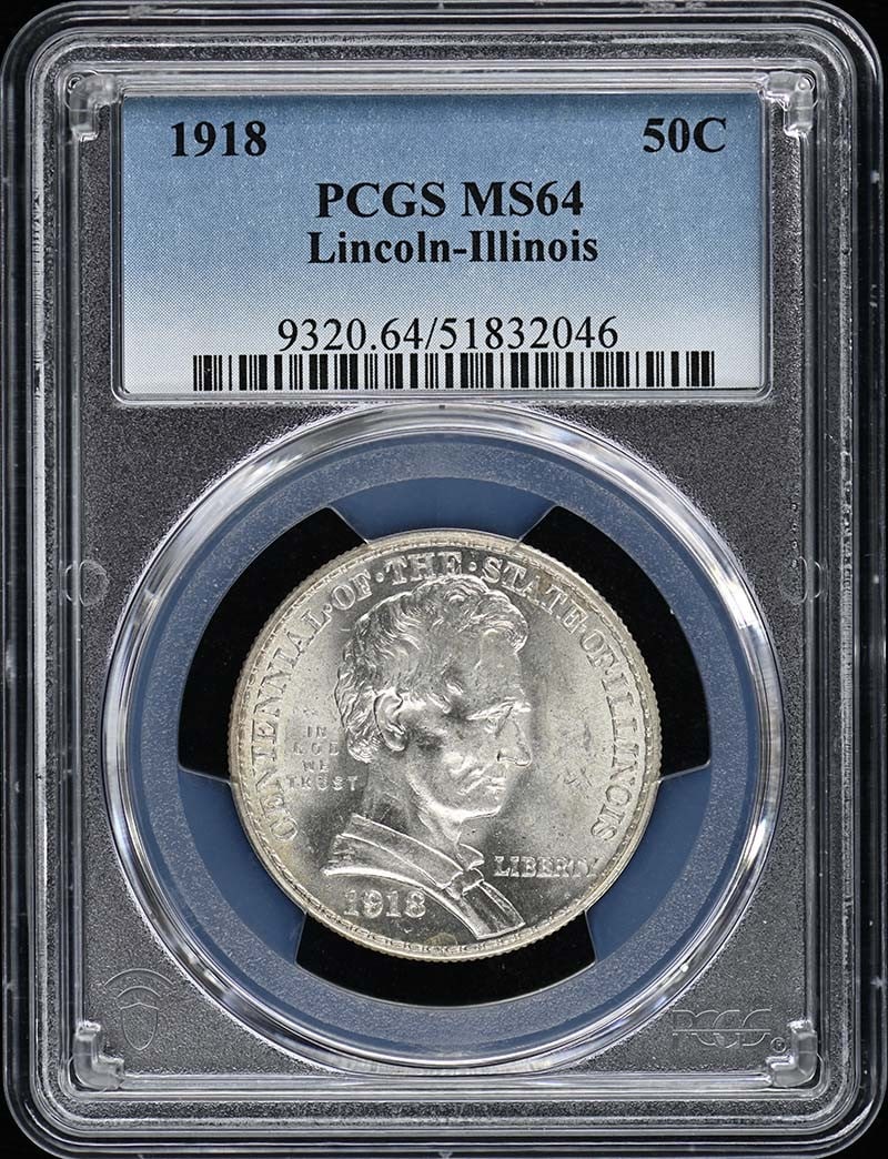 1918 Lincoln Half Dollar Commemorative Silver Coin PCGS MS64 Uncirculated (1 of 4)