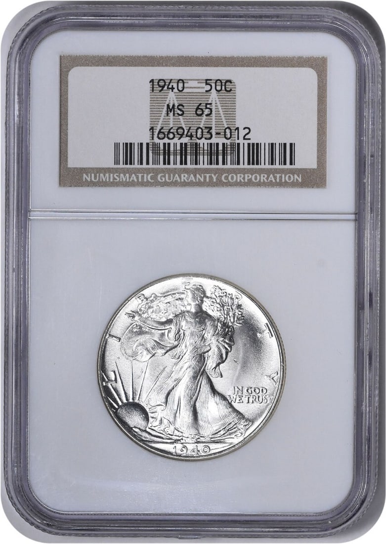 1940 Liberty Walking Half Dollar 90 Percent Silver MS65 NGC Certified (1 of 2)
