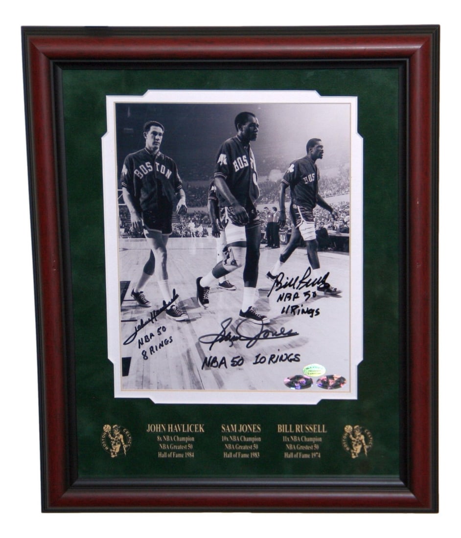Bill Russell Sam Jones John Havlicek Signed JSA Framed 8x10 Photo Boston Celtics (1 of 5)