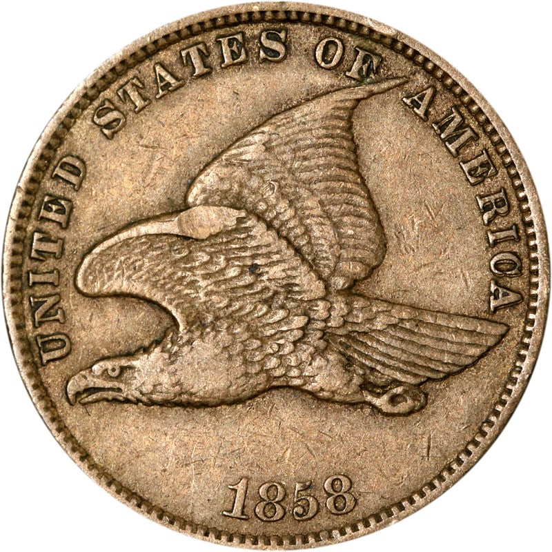1858 Flying Eagle Cent Copper Coin Circulated (1 of 2)