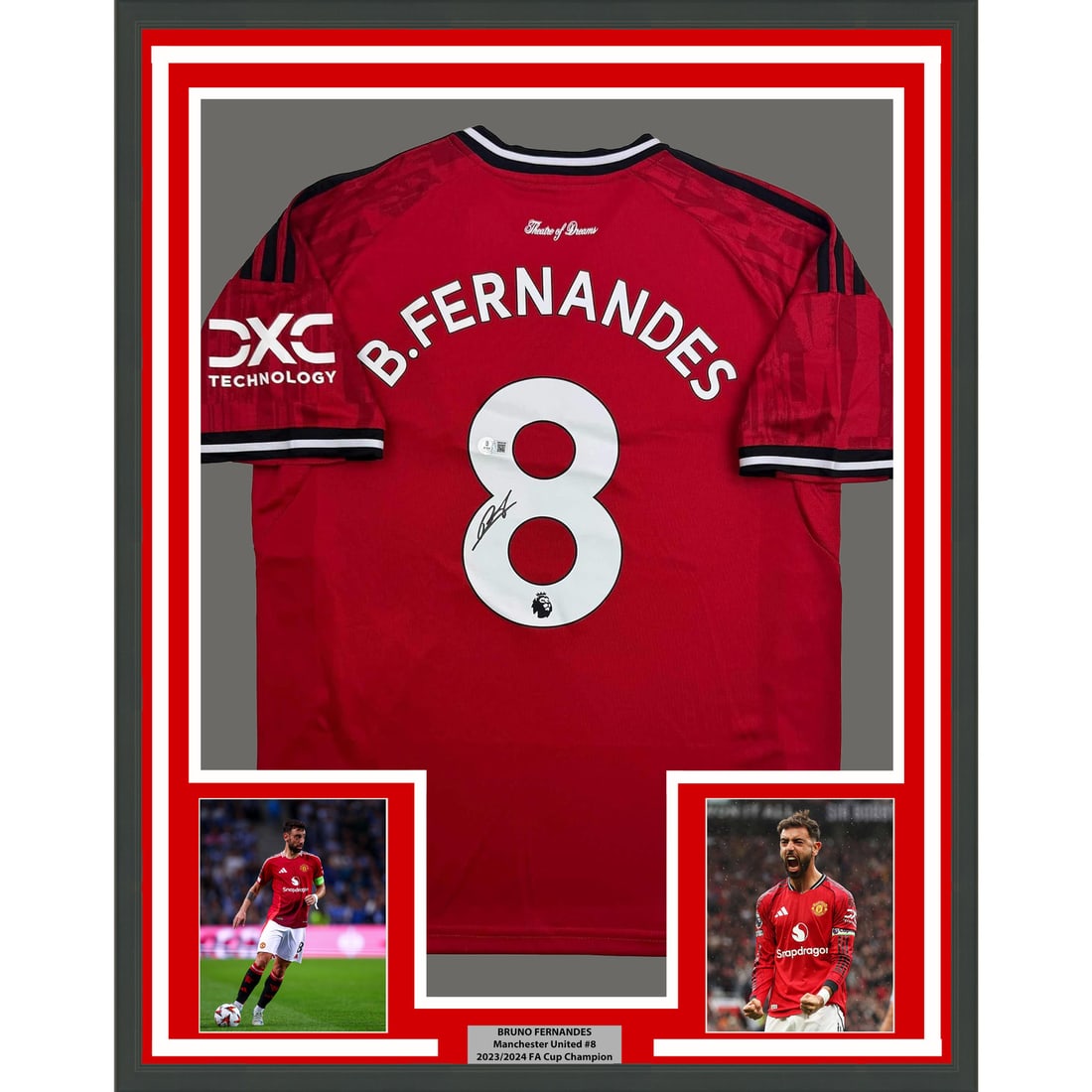 Bruno Fernandes Signed Manchester United Jersey Framed With BAS COA 35x39 (1 of 2)