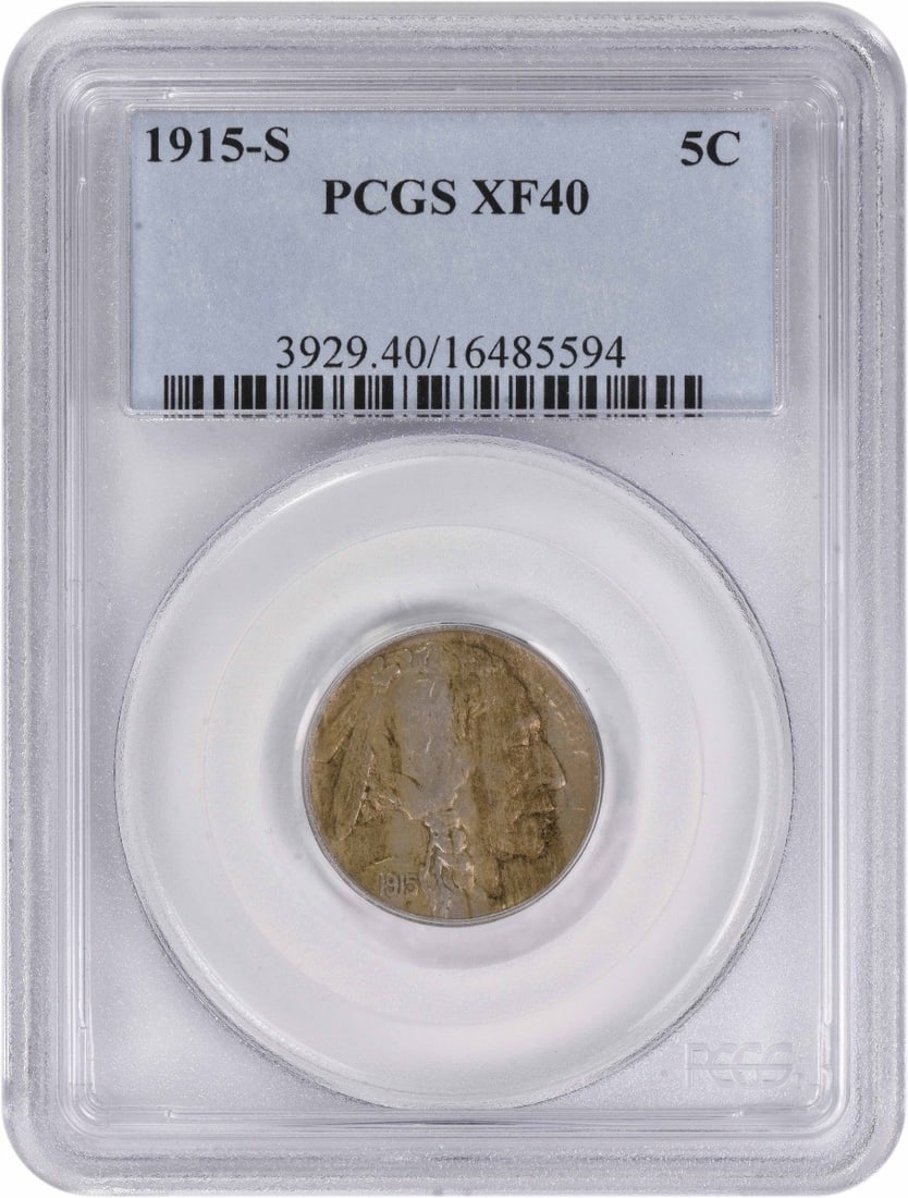 1915-S Buffalo Nickel EF40 PCGS Certified 5C Coin (1 of 2)