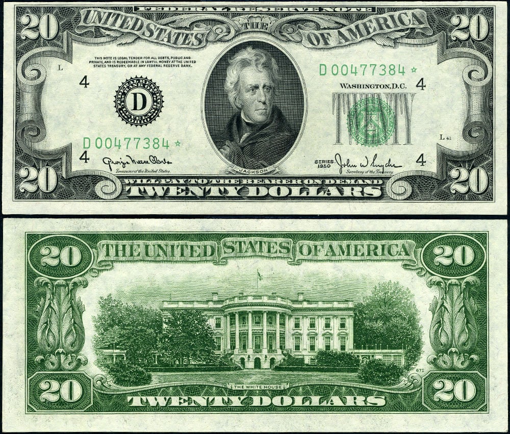 1950 $20 Cleveland Federal Reserve Note D* Block Uncertified Star (1 of 3)