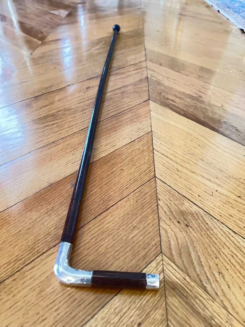 19th Century Sterling Silver Walking Cane Hallmarked 35.5" (1 of 5)