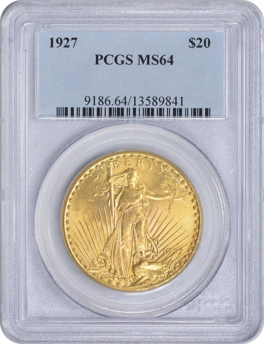 1927 $20 Gold St. Gaudens Coin MS64 PCGS Uncirculated (1 of 3)