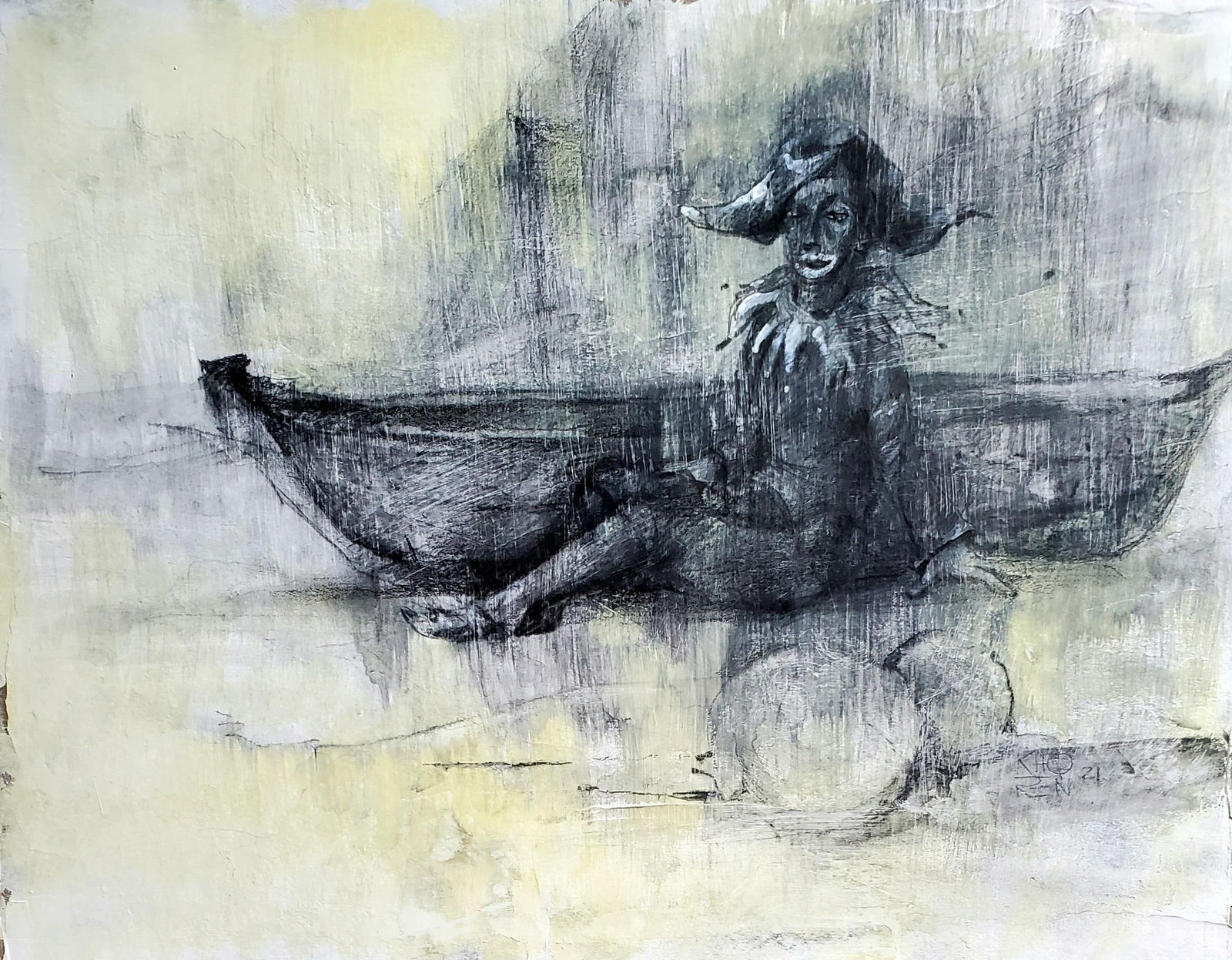 Khoren Keshishyan Mixed Media Abstract Artwork LUCA 11 x 14 Inches Framed: Khoren Keshishyan Mixed Media Abstract Artwork LUCA 11 x 14 Inches Framed "LUCA" is an un-used abstract painting created by Khoren Keshishyan in 2021. This contemporary artwork is executed using mixed