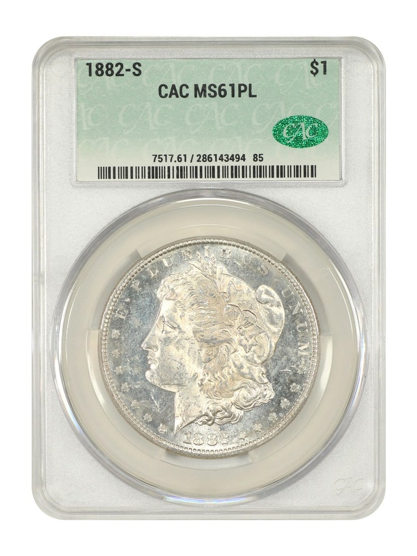 1882-S Morgan Dollar CACG MS61PL Uncirculated San Francisco (1 of 4)