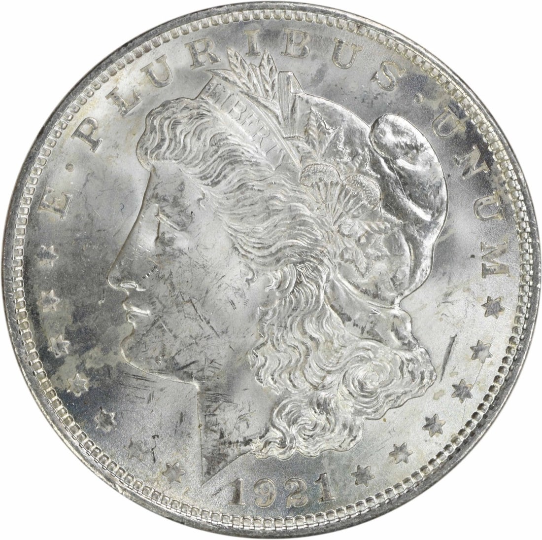 1921 Morgan Silver Dollar Choice BU Uncertified Silver Coin: 1921 Morgan Silver Dollar Choice BU Uncertified Silver Coin This 1921 Morgan Silver Dollar is in Choice BU (Brilliant Uncirculated) condition, showcasing the exquisite details and luster that