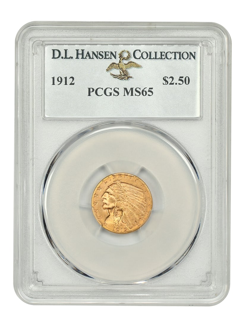 1912 Indian Gold $2.50 Coin PCGS MS65 D.L. Hansen Edition (1 of 4)