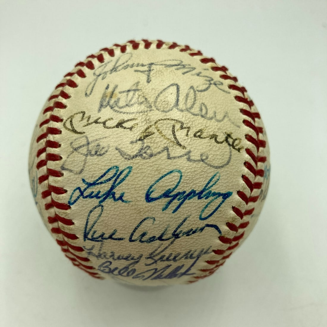 Historic Signed Baseball 1935-1975 with Clemente Mantle DiMaggio JSA Authenticated (1 of 10)