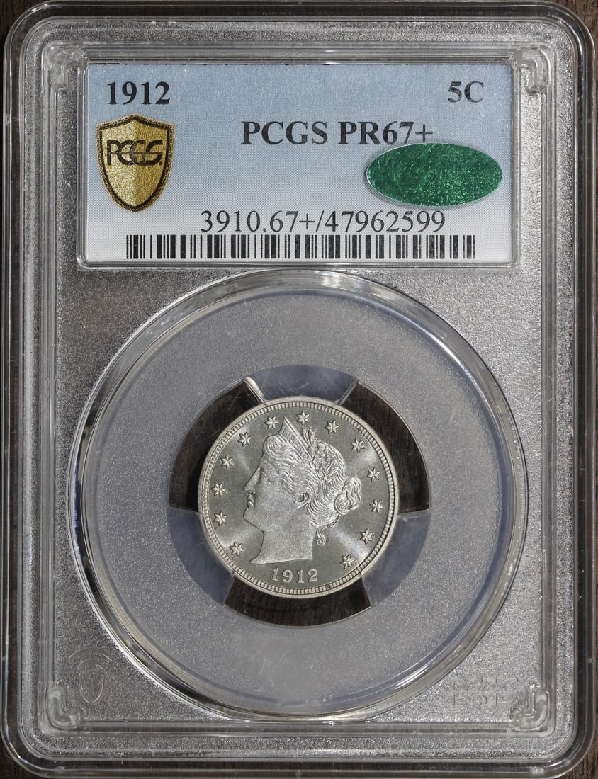 1912 Liberty Head V Nickel 5C PR 67+ PCGS CAC Premium Quality (1 of 4)
