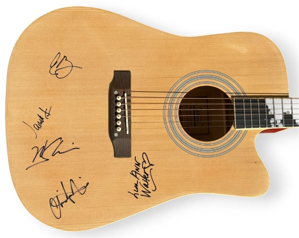 Abbott Elementary Signed Cast Guitar JSA Authenticated with 5 Signatures: Abbott Elementary Signed Cast Guitar JSA Authenticated with 5 Signatures This original Abbott Elementary signed cast guitar is a unique collectible featuring the autographs of popular cast members inc