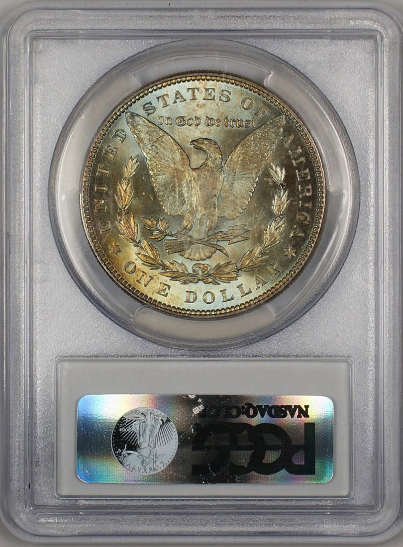 PCGS MS64 1887 Silver Morgan Dollar With Toned Reverse Philadelphia Mint (1 of 2)