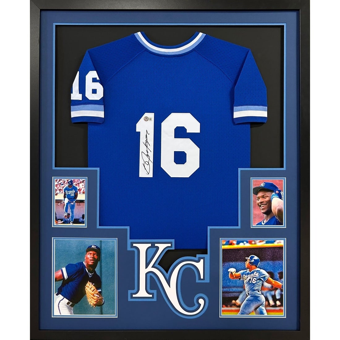 Bo Jackson Autographed Framed Jersey Kansas City Royals Beckett Authenticated (1 of 2)